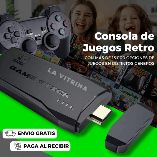 Miniconsola RETRO 4k - "Revive tu niñez y adolescencia +15.000 Juegos"